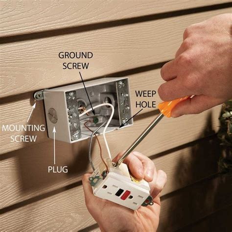 adding outdoor electrical box|installing an outdoor outlet box.